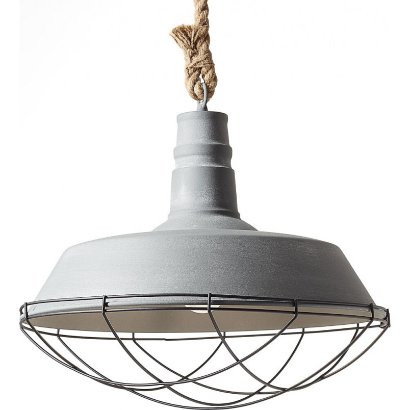 Lampa Wisząca Industrialna Rope | Szara, Betonowa - Brilliant