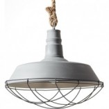 Lampa Wisząca Industrialna Rope | Szara, Betonowa - Brilliant