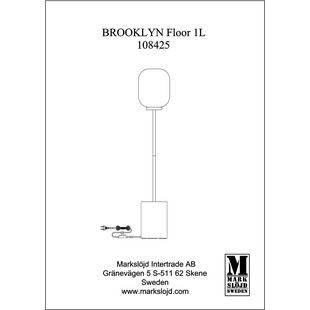 Lampa podłogowa Brooklyn Markslojd - Szkło dymione, czarny