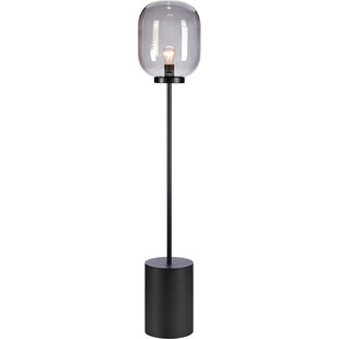 Lampa podłogowa Brooklyn Markslojd - Szkło dymione, czarny