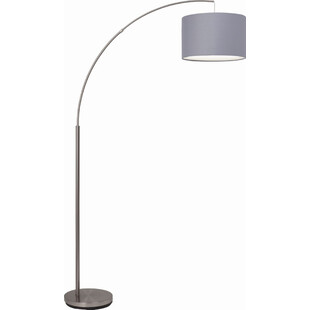 Lampa podłogowa łukowa z abażurem Clarie Szara marki Brilliant