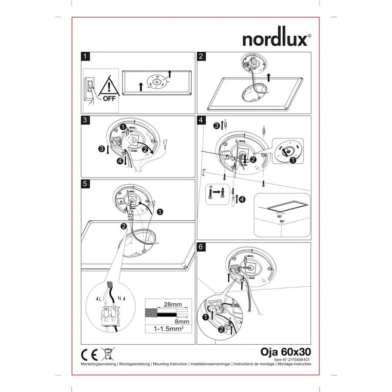 Plafon LED Nordlux Harlow | Biały, Ściemnialny | Sklep z Lampami
