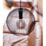 Lampa wisząca Beroni czarna - Loftowa klatka metalowa | Nordlux