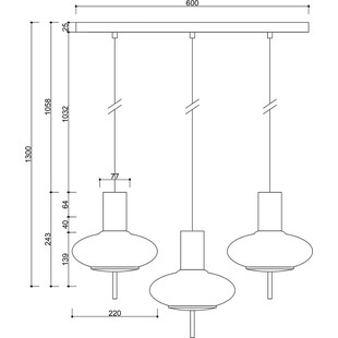 Lampa Wisząca Potrójna Biała Torni III | Ummo