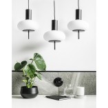 Lampa wisząca Torni III | Biało-czarna, 3 punkty | Ummo