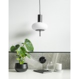Lampa Wisząca Szklana Torni | Biało-Czarna Ummo | Kup Teraz