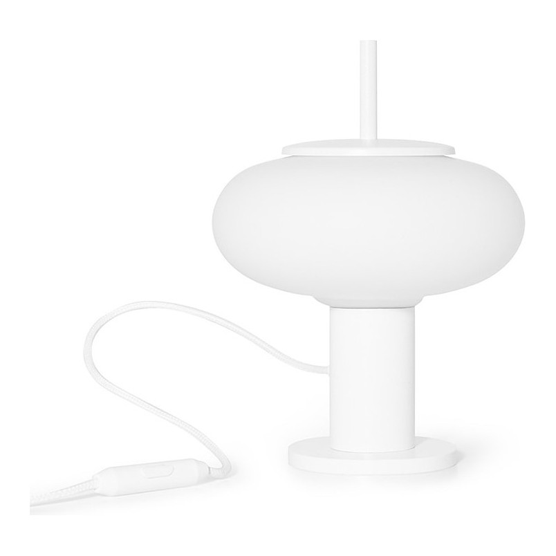 Lampa stołowa szklana Torni biała Ummo | Eleganckie oświetlenie