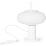 Lampa stołowa szklana Torni biała Ummo | Eleganckie oświetlenie