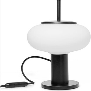 Lampa stołowa szklana Torni biało-czarna Ummo - Elegancki Design