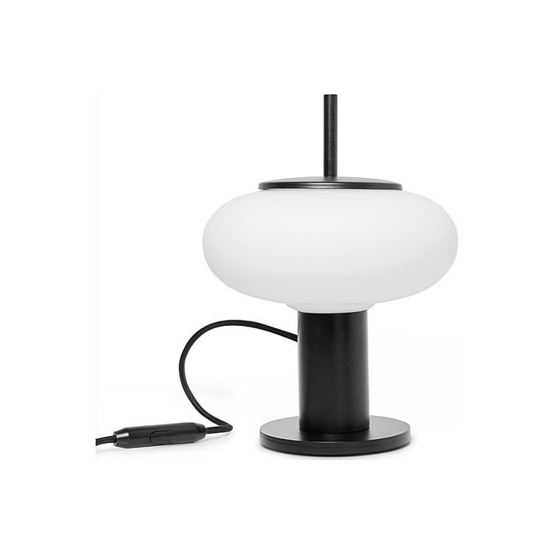 Lampa stołowa szklana Torni biało-czarna Ummo - Elegancki Design