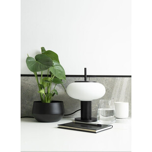 Lampa stołowa szklana Torni biało-czarna Ummo - Elegancki Design