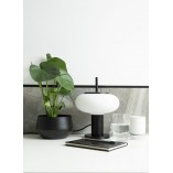Lampa stołowa szklana Torni biało-czarna Ummo - Elegancki Design