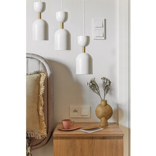 Lampa wisząca Supuru I - biało-złota, 3 punkty | Ummo