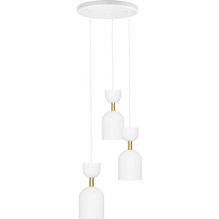 Lampa wisząca Supuru I - biało-złota, 3 punkty | Ummo