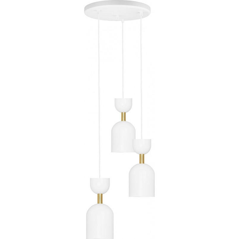 Lampa wisząca Supuru I - biało-złota, 3 punkty | Ummo