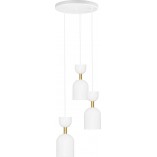 Lampa wisząca Supuru I - biało-złota, 3 punkty | Ummo