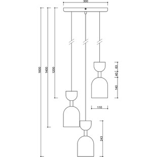Lampa wisząca Supuru III - czarna/złota | Ummo - Design i Jakość