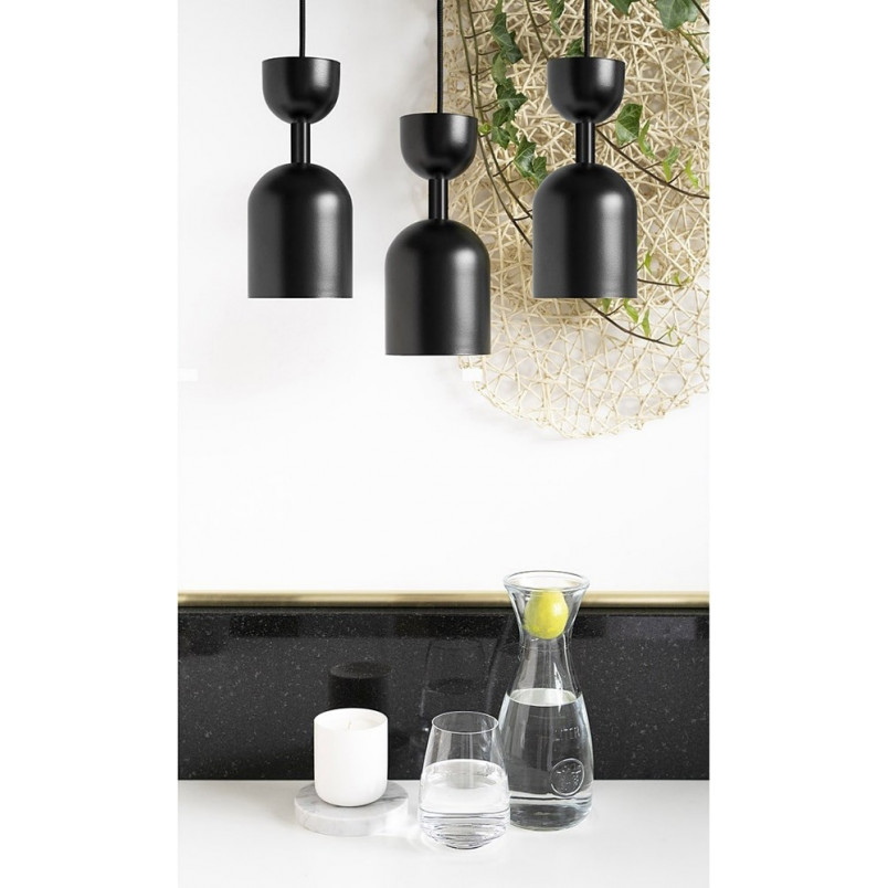 Lampa wisząca Supuru III - czarna, designerska, 3 punkty | Ummo