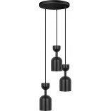 Lampa wisząca Supuru III - czarna, designerska, 3 punkty | Ummo