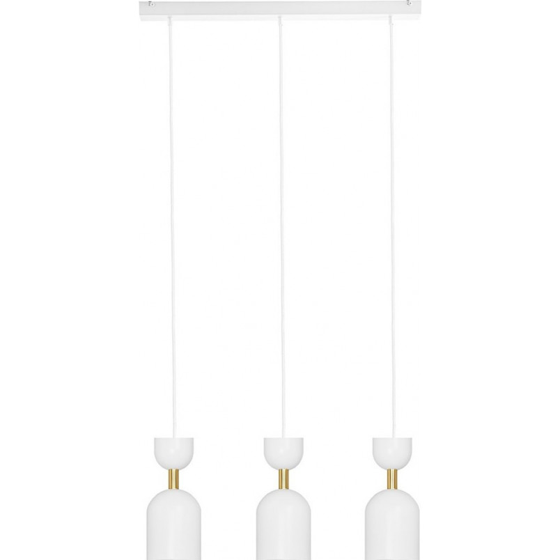 Lampa Wisząca Supuru III - Biało-Złota, 3 Punkty | Ummo