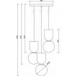 Lampa wisząca Luoti - 3 szklane kule, biała | Ummo