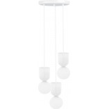 Lampa wisząca Luoti - 3 szklane kule, biała | Ummo