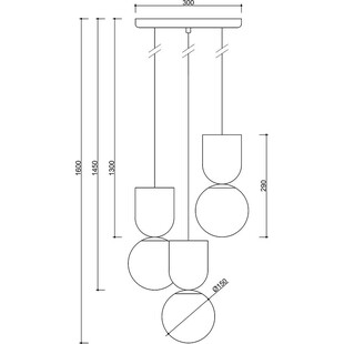 Lampa wisząca Luoti - 3 szklane kule, biało-czarna | Ummo
