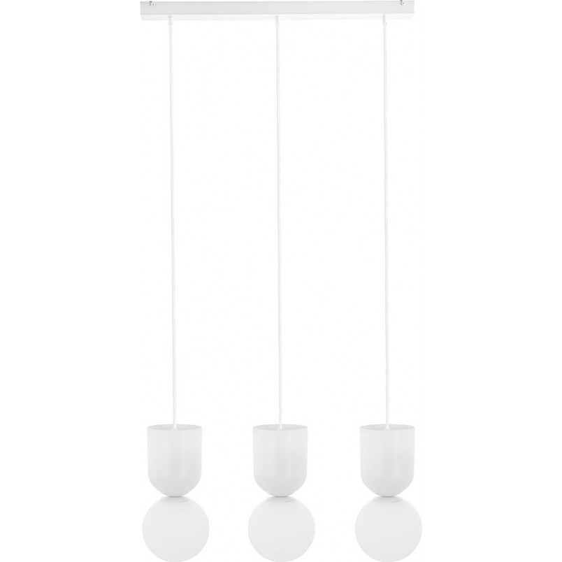 Lampa Wisząca Luoti | 3 Szkło, Biała, 60cm | Ummo