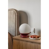 Lampa stołowa szklana Kuul biało-burgundowa Ummo | Sklep