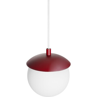 Lampa wisząca szklana kula Kuul 15cm biało-burgundowa Ummo