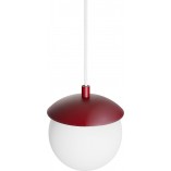 Lampa wisząca Kuul - szkło, biało-burgundowa | Ummo