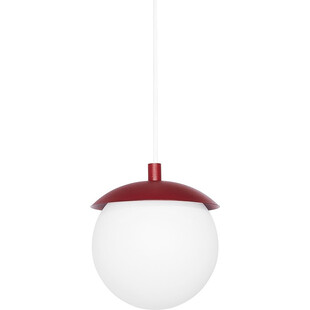Lampa wisząca szklana kula Kuul 15cm biało-burgundowa Ummo