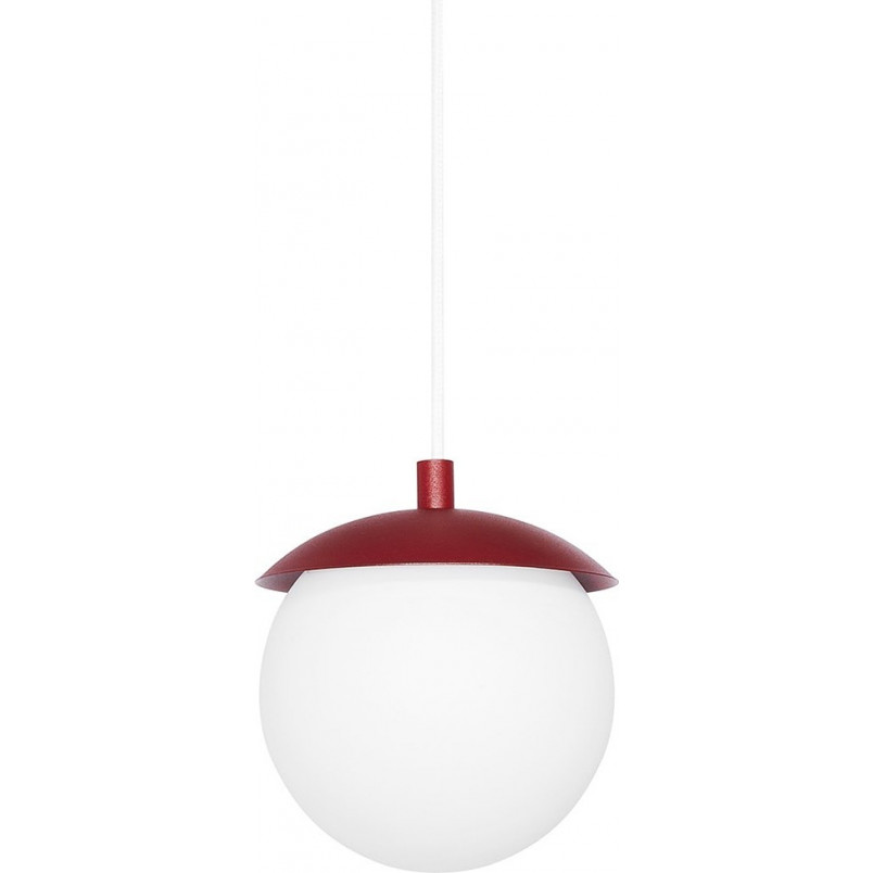 Lampa wisząca Kuul - szkło, biało-burgundowa | Ummo