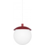 Lampa wisząca Kuul - szkło, biało-burgundowa | Ummo