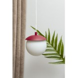 Lampa wisząca Kuul - szkło, biało-burgundowa | Ummo