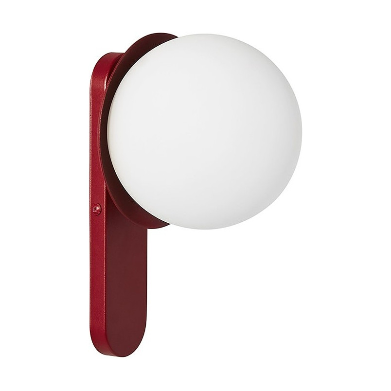 Kinkiet szklany Kuul 15cm biało-burgundowy Ummo | Sklep z Lampami