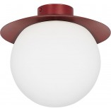 Plafon szklany Kuul 20cm | Biało-burgundowy Ummo - Sklep z Lampami