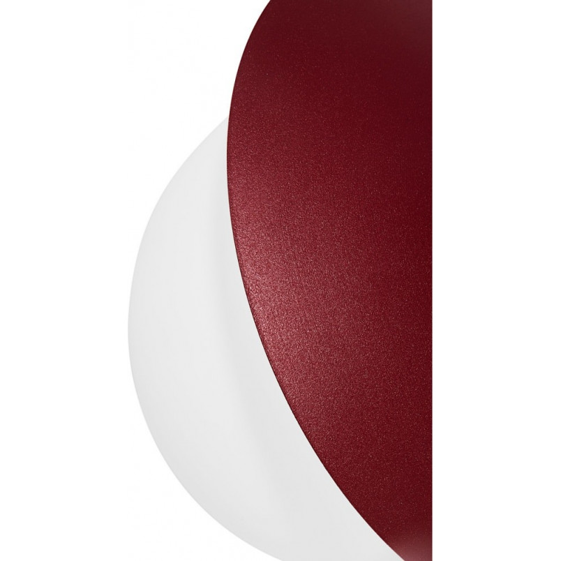 Plafon szklany Kuul 20cm | Biało-burgundowy Ummo - Sklep z Lampami