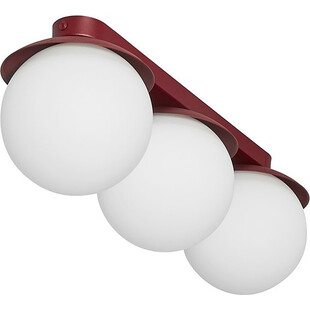Plafon potrójny szklane kule Kuul 50cm biało-burgundowy Ummo