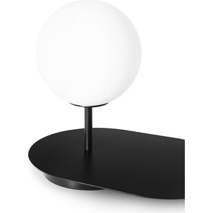 Lampa stołowa szklana kula Hanea ST biało-czarna Ummo