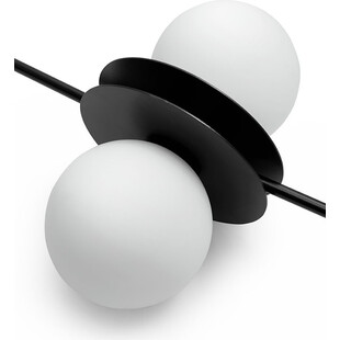 Lampa Wisząca Furiko B: 3 Szklane Kule, Biało-Czarna | Ummo