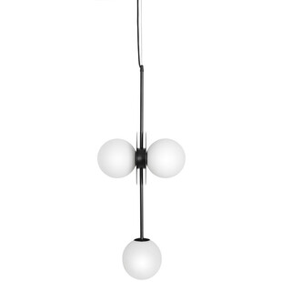 Lampa Wisząca Furiko B: 3 Szklane Kule, Biało-Czarna | Ummo