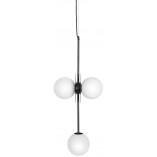 Lampa Wisząca Furiko B: 3 Szklane Kule, Biało-Czarna | Ummo