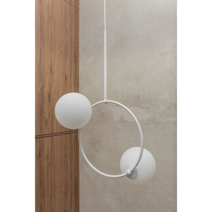 Lampa wisząca Fuppu: 2 szkłane kule, design Ummo