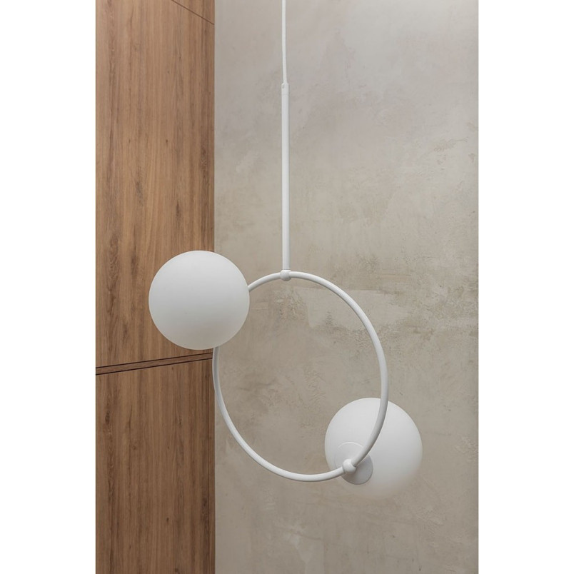 Lampa wisząca Fuppu: 2 szkłane kule, design Ummo