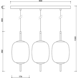 Lampa Wisząca Szklana Epli Mini III 60cm | Ummo