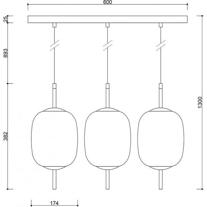 Lampa Wisząca Szklana Epli Mini III 60cm | Ummo