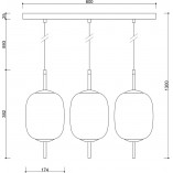 Lampa Wisząca Szklana Epli Mini III 60cm | Ummo