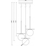 Lampa wisząca Borra - 3 szklane kule | Ummo
