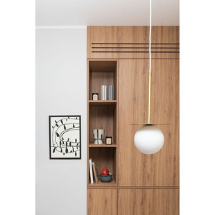 Lampa 3 wiszące szklane kule Borra 30cm biało-mosiężna Ummo